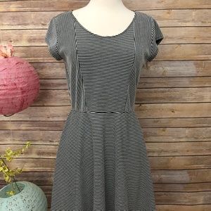 NY Collection Striped Black and White Dress
